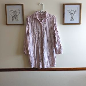 Victoria's Secret Classic Iconic Pink Striped Pajama Top Size Large